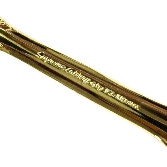 Set of 4 Four Towle Supreme KING ARTHUR GOLD Electroplate Teaspoons 6 1/8" - Picture 4 of 10